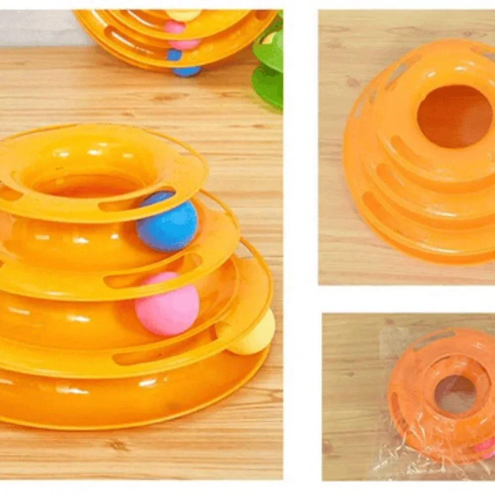 🆕 Triple Fun Cat Toy, Ball Track Tower 🐈😺😸😻